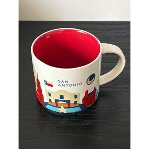 Starbucks San Antonio "You Are Here" Mug - Cityscape Design Red Interior 14 Oz